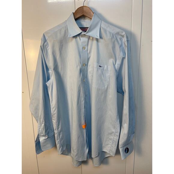 Vineyard Vines Other - Vineyard Vines Light Blue Tucker Shirt Medium Preowned Logo on Cuff Grande Dunes